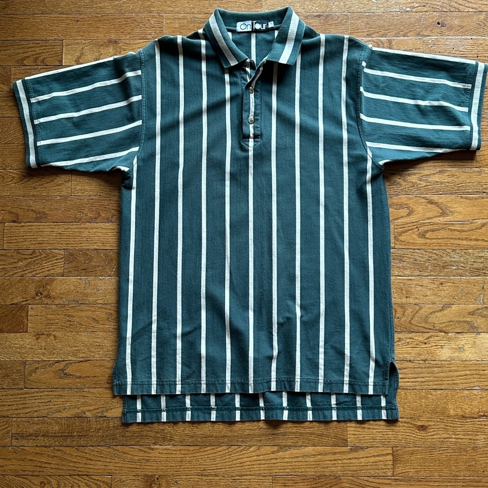 On Tour Men's striped polo shirt |  Large
